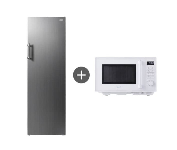 풀무원 1도어 미니 냉동고 204L + 무회전 플랫 전자레인지 23L